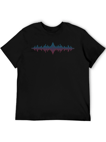 Sound Wave Graphic Black T-Shirt