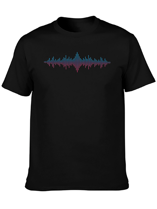 Sound Wave Graphic Black T-Shirt