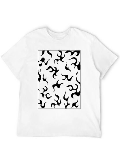 Black Flame Pattern T-Shirt - Casual Style