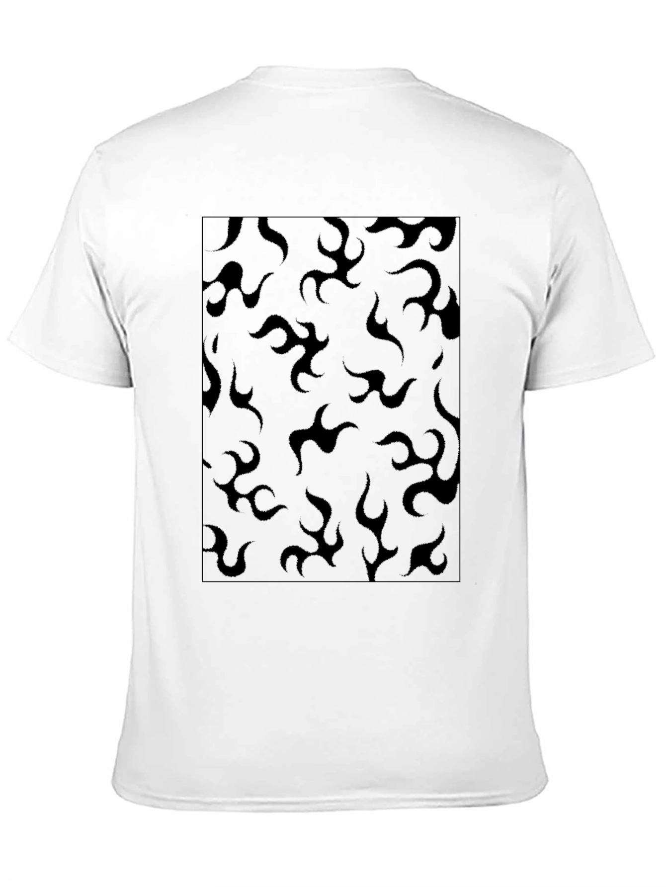 Black Flame Pattern T-Shirt - Casual Style
