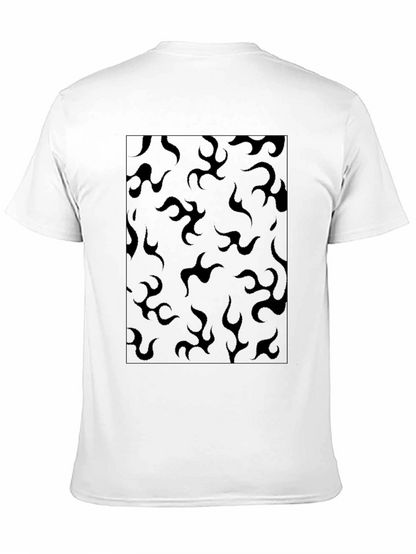 Black Flame Pattern T-Shirt - Casual Style