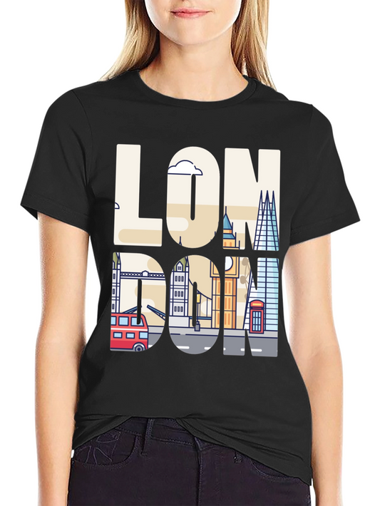 London Skyline Graphic Tee - Mens Black T-Shirt