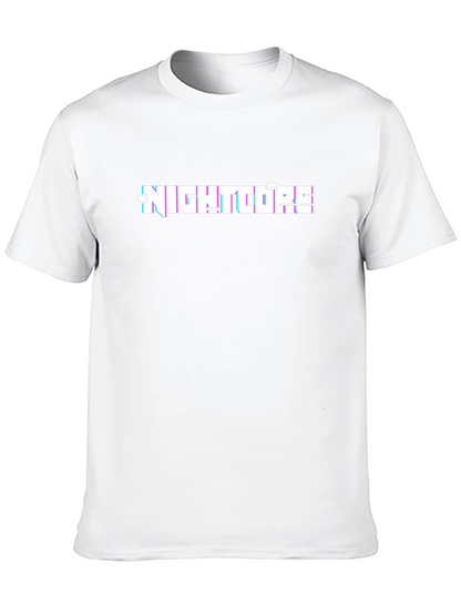 Nightcore Glitch Text Black T-Shirt