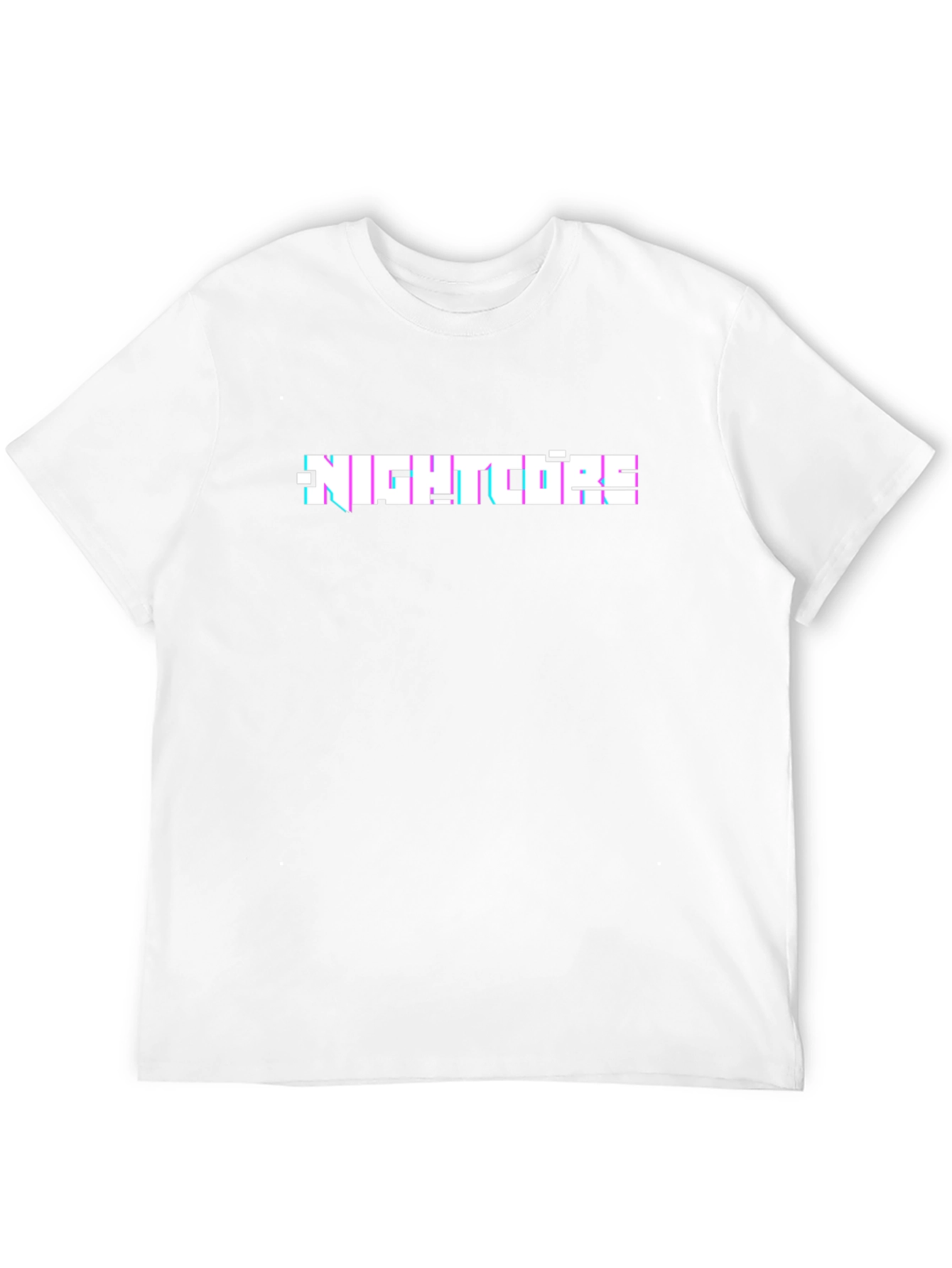 Nightcore Glitch Text Black T-Shirt