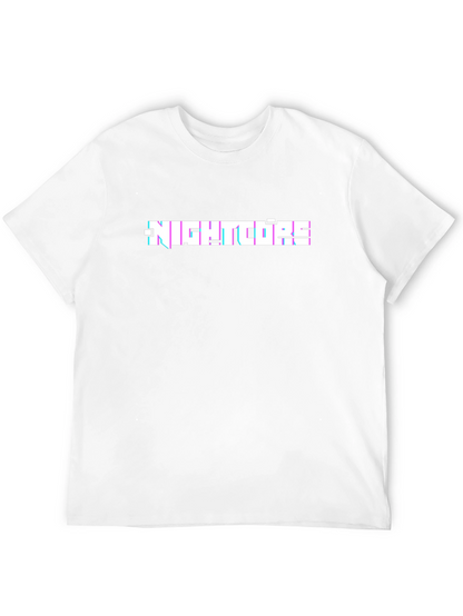 Nightcore Glitch Text Black T-Shirt