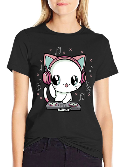 DJ Cat T-Shirt - Cute Music Lover Tee