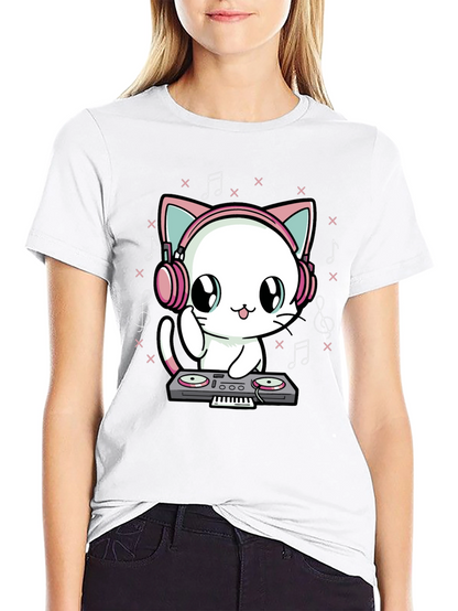 DJ Cat T-Shirt - Cute Music Lover Tee