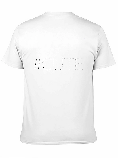 Cute Dotted Text Black T-Shirt