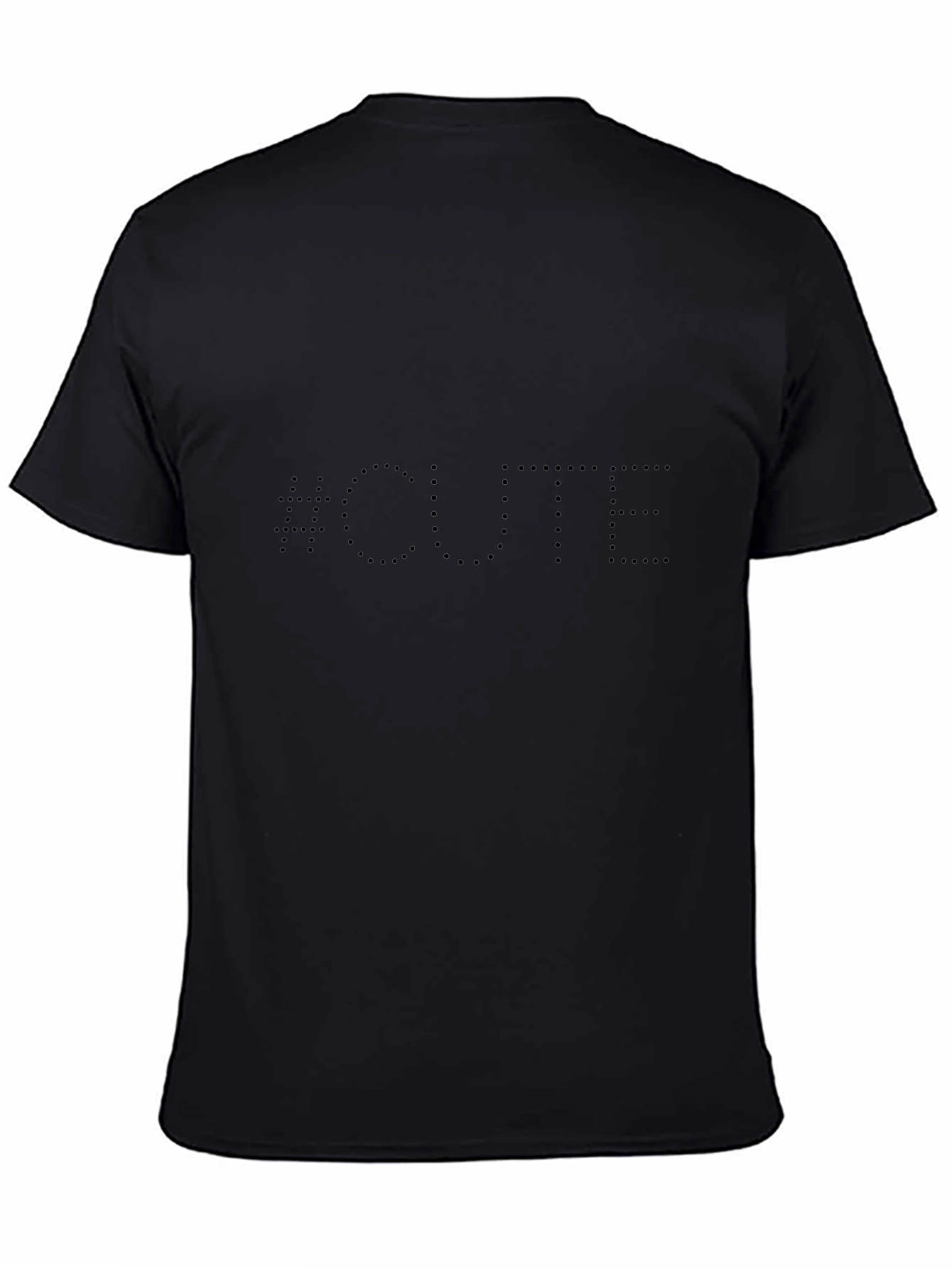 Cute Dotted Text Black T-Shirt