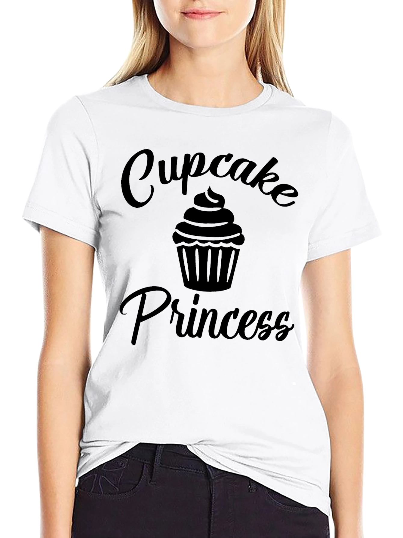 Cupcake Princess Black Graphic T-Shirt