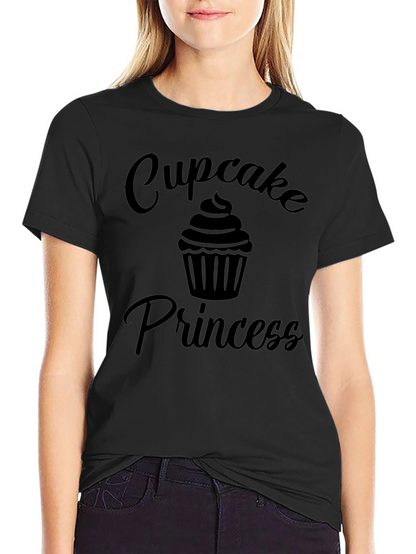 Cupcake Princess Black Graphic T-Shirt