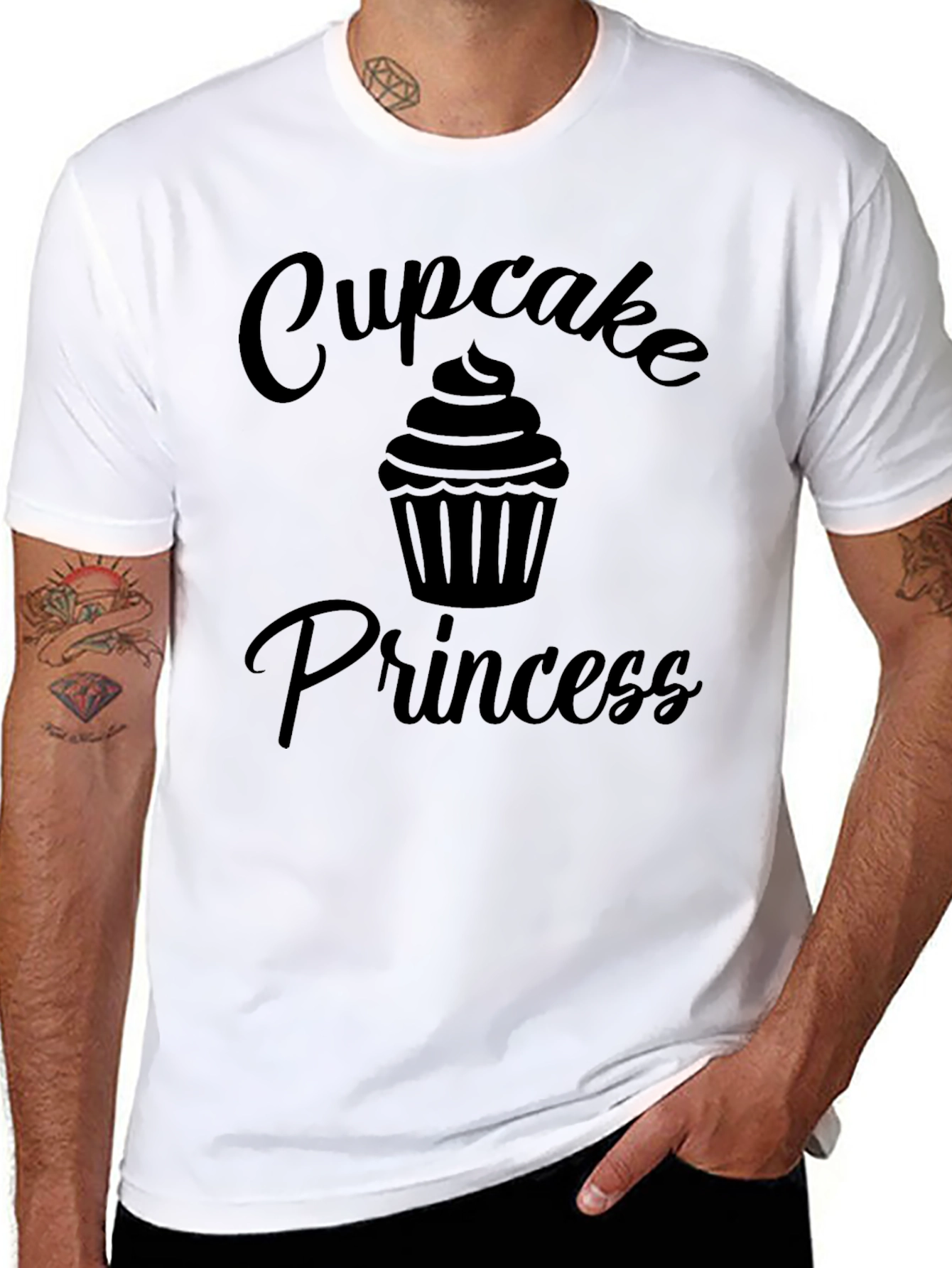 Cupcake Princess Black Graphic T-Shirt