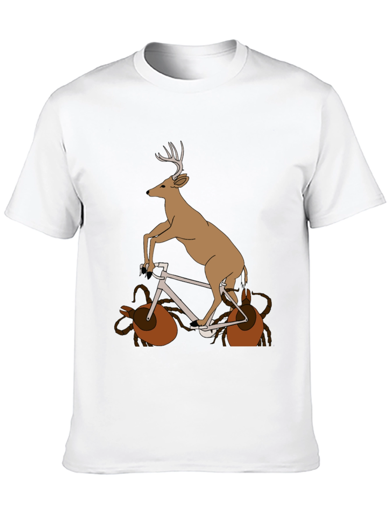 Deer on Bike Graphic Tee - Unique Animal T-Shirt