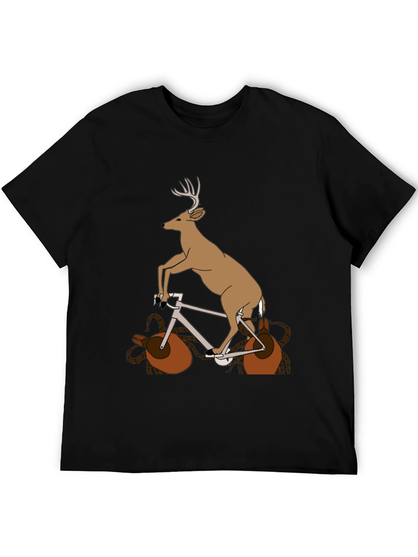 Deer on Bike Graphic Tee - Unique Animal T-Shirt