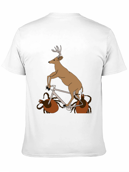 Deer on Bike Graphic Tee - Unique Animal T-Shirt