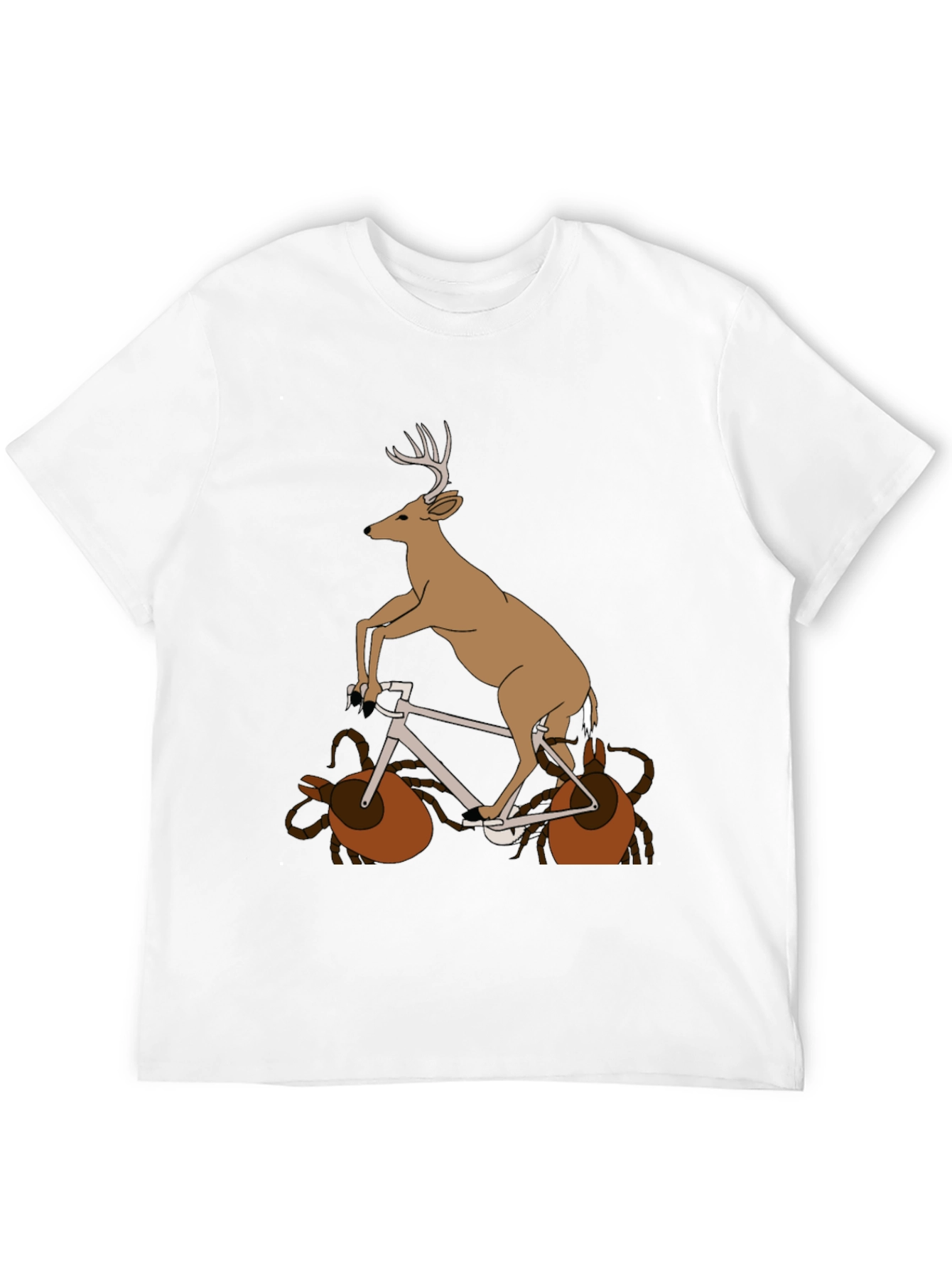 Deer on Bike Graphic Tee - Unique Animal T-Shirt