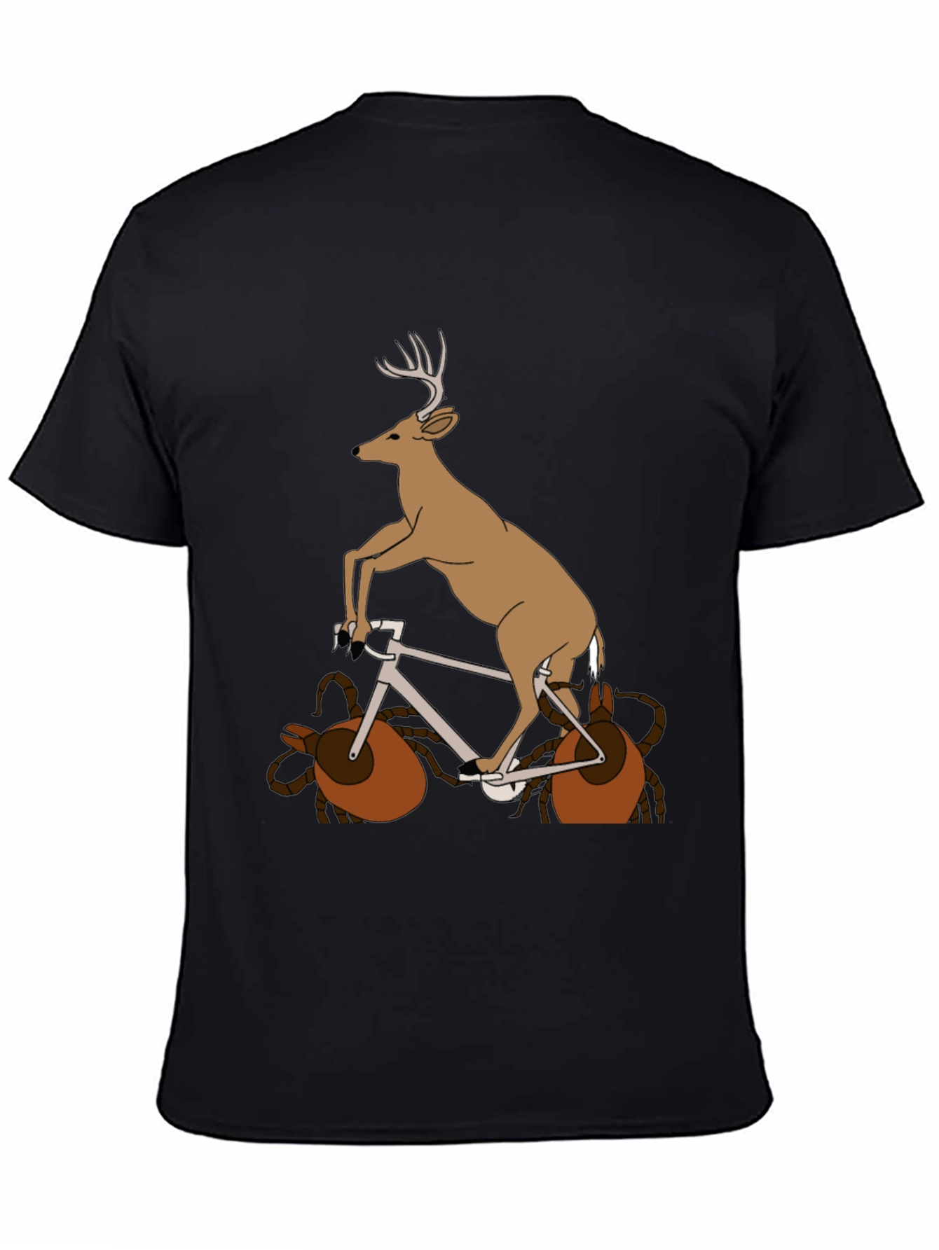 Deer on Bike Graphic Tee - Unique Animal T-Shirt