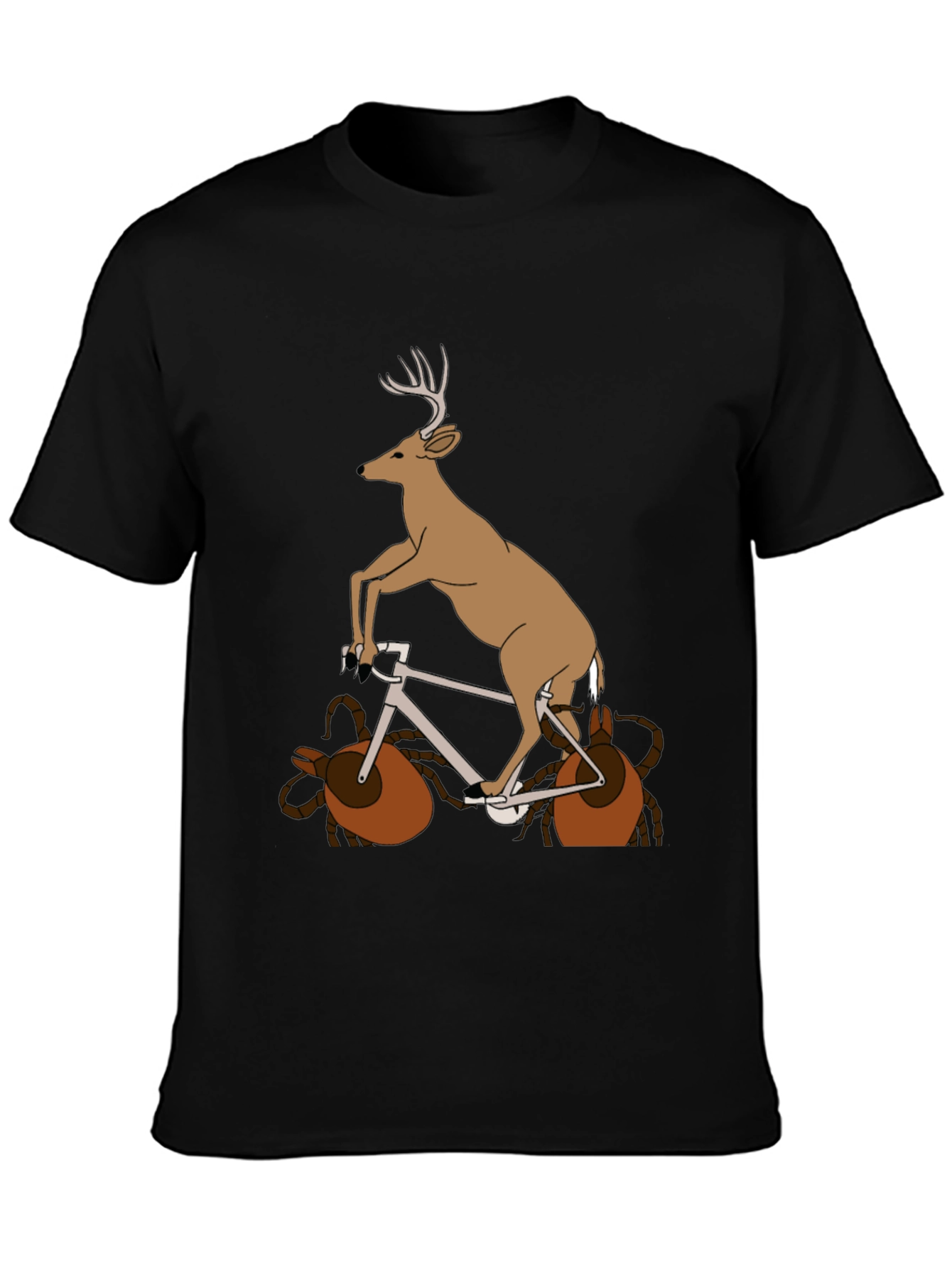 Deer on Bike Graphic Tee - Unique Animal T-Shirt