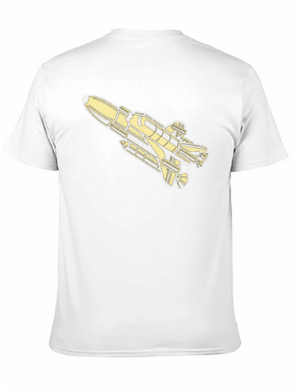 Space Shuttle Graphic Tee - Black Cotton T-Shirt