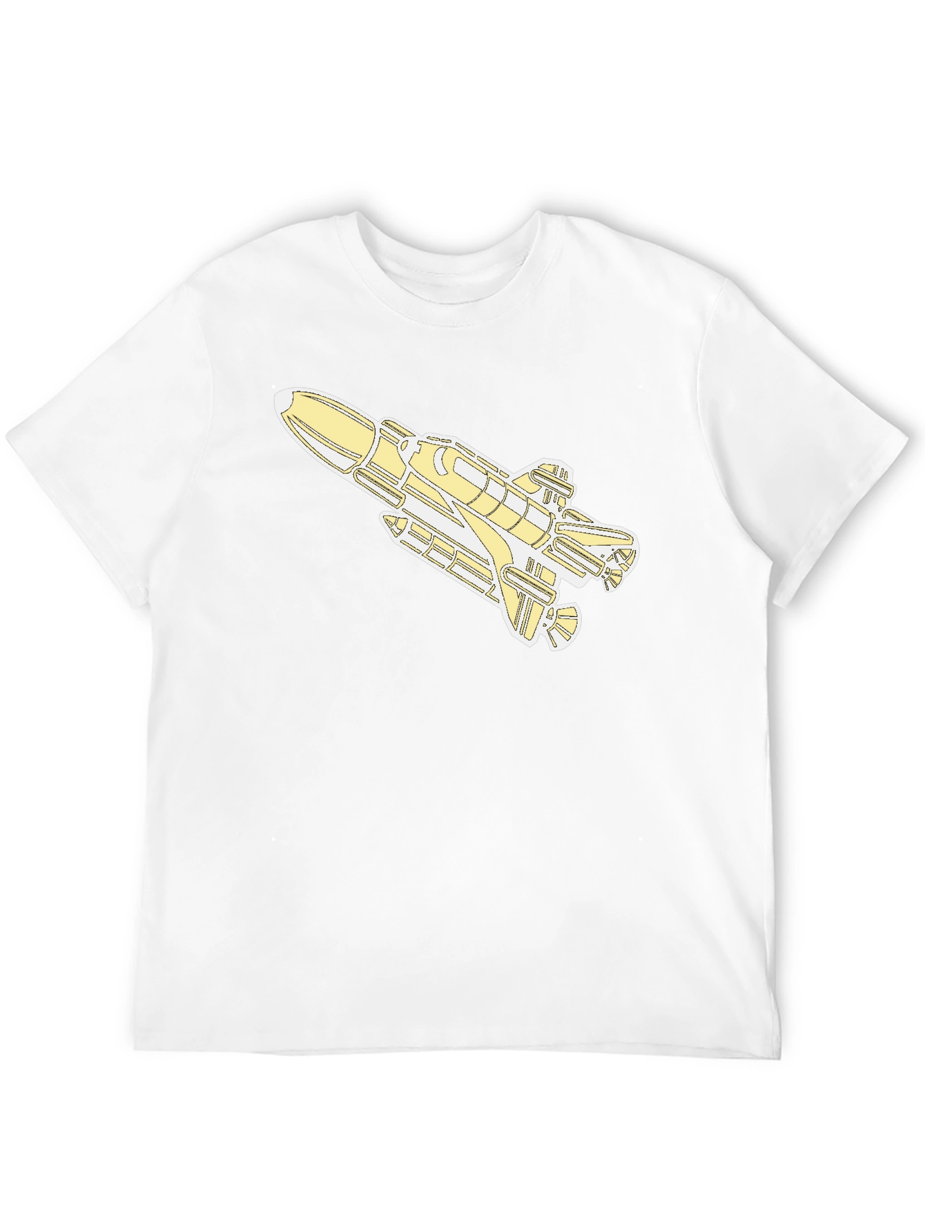 Space Shuttle Graphic Tee - Black Cotton T-Shirt