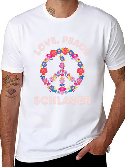 Love Peace Schlager Floral T-Shirt