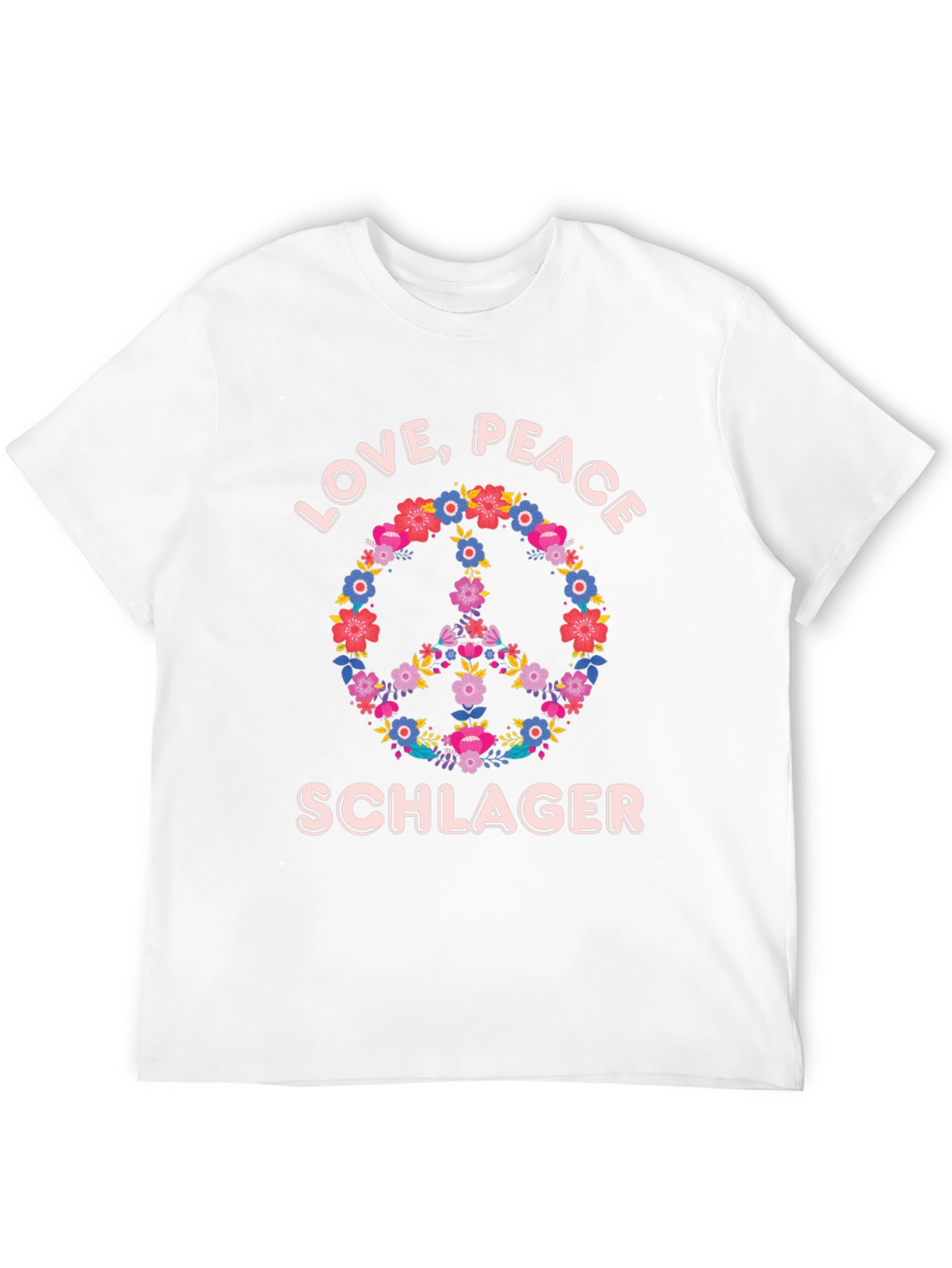 Love Peace Schlager Floral T-Shirt