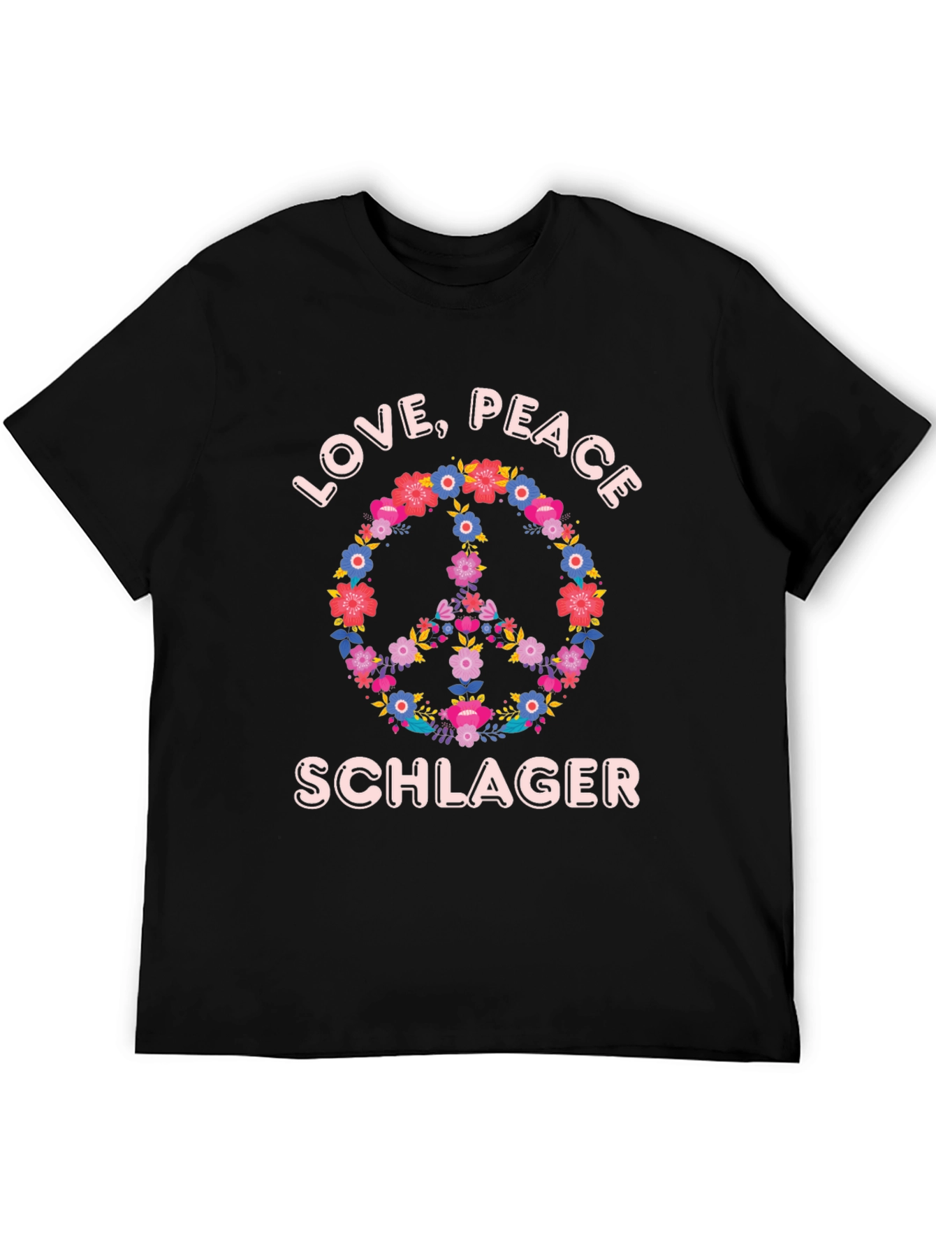 Love Peace Schlager Floral T-Shirt