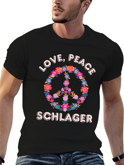 Love Peace Schlager Floral T-Shirt