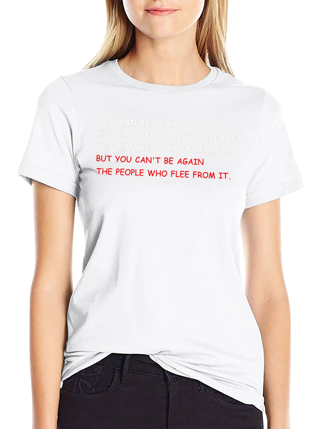 Against War T-Shirt - Black Cotton Tee