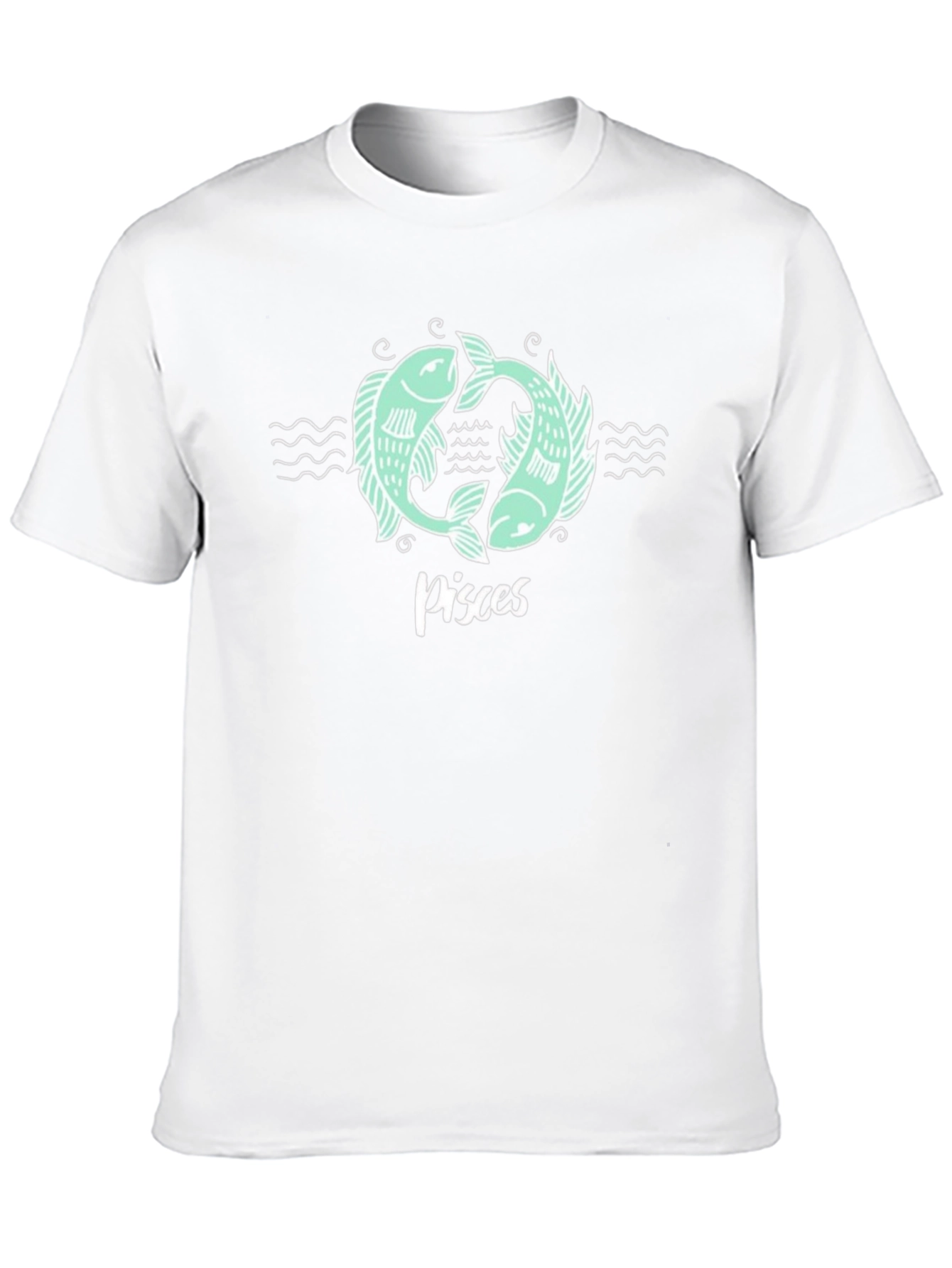 Pisces Zodiac Graphic Tee - Black Cotton T-Shirt