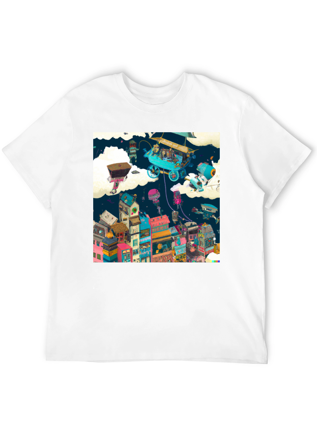 Artistic Cityscape Graphic Print T-Shirt