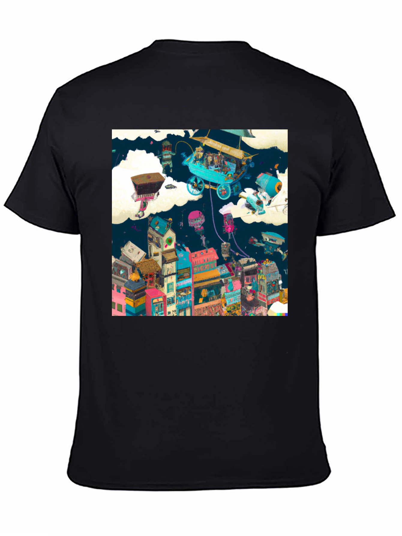 Artistic Cityscape Graphic Print T-Shirt