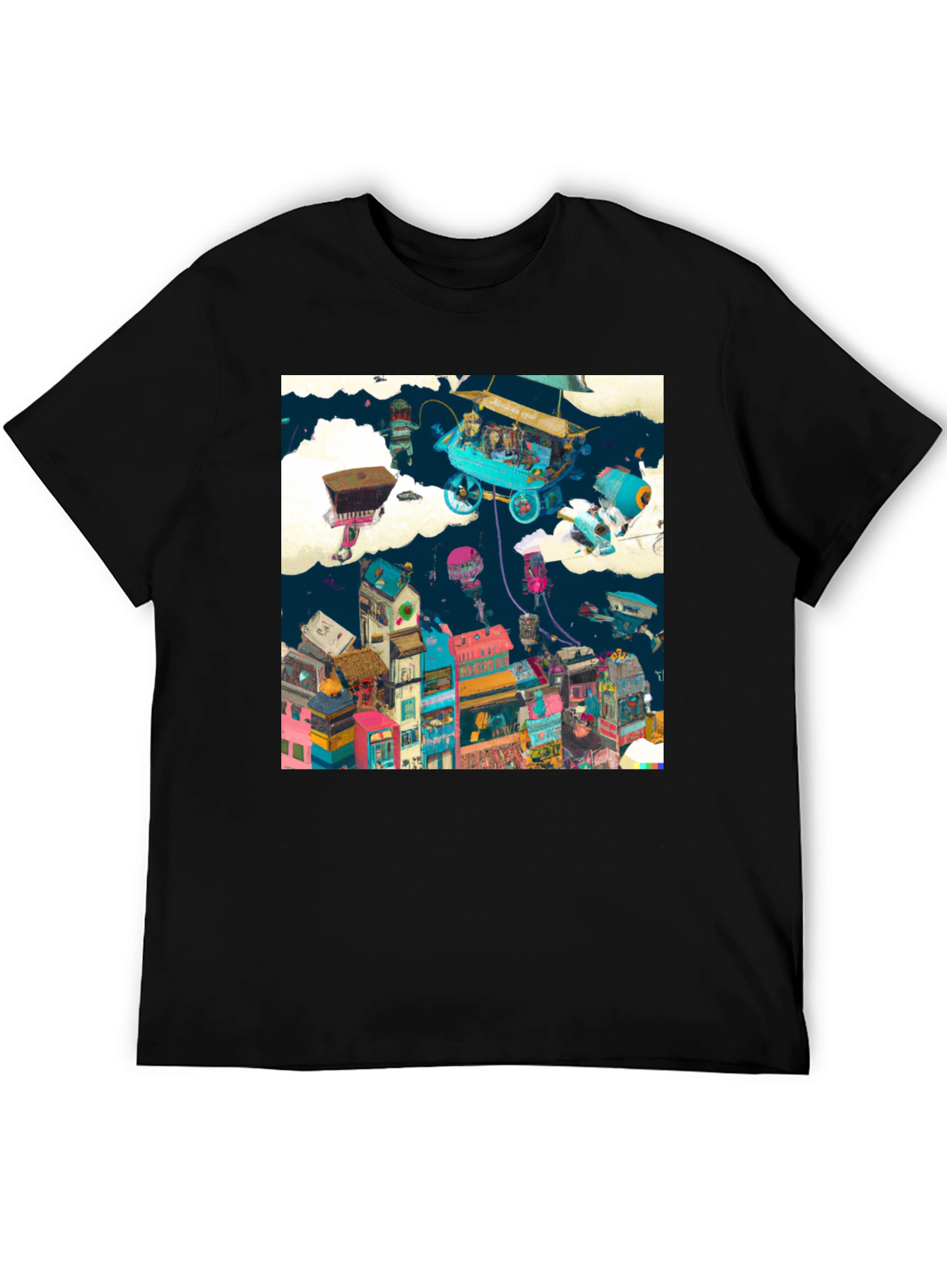 Artistic Cityscape Graphic Print T-Shirt