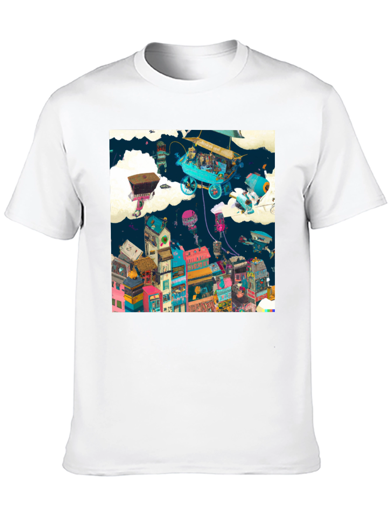 Artistic Cityscape Graphic Print T-Shirt
