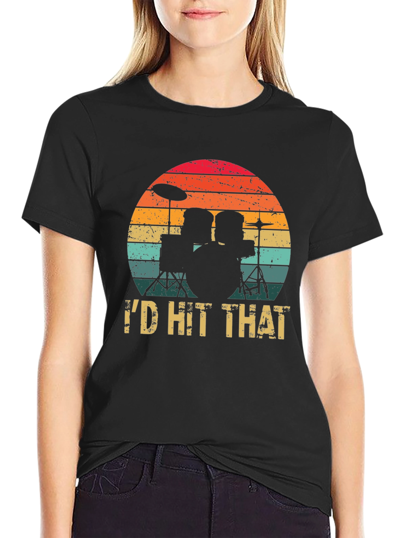 Id Hit That Drum Set Graphic Tee Shirt