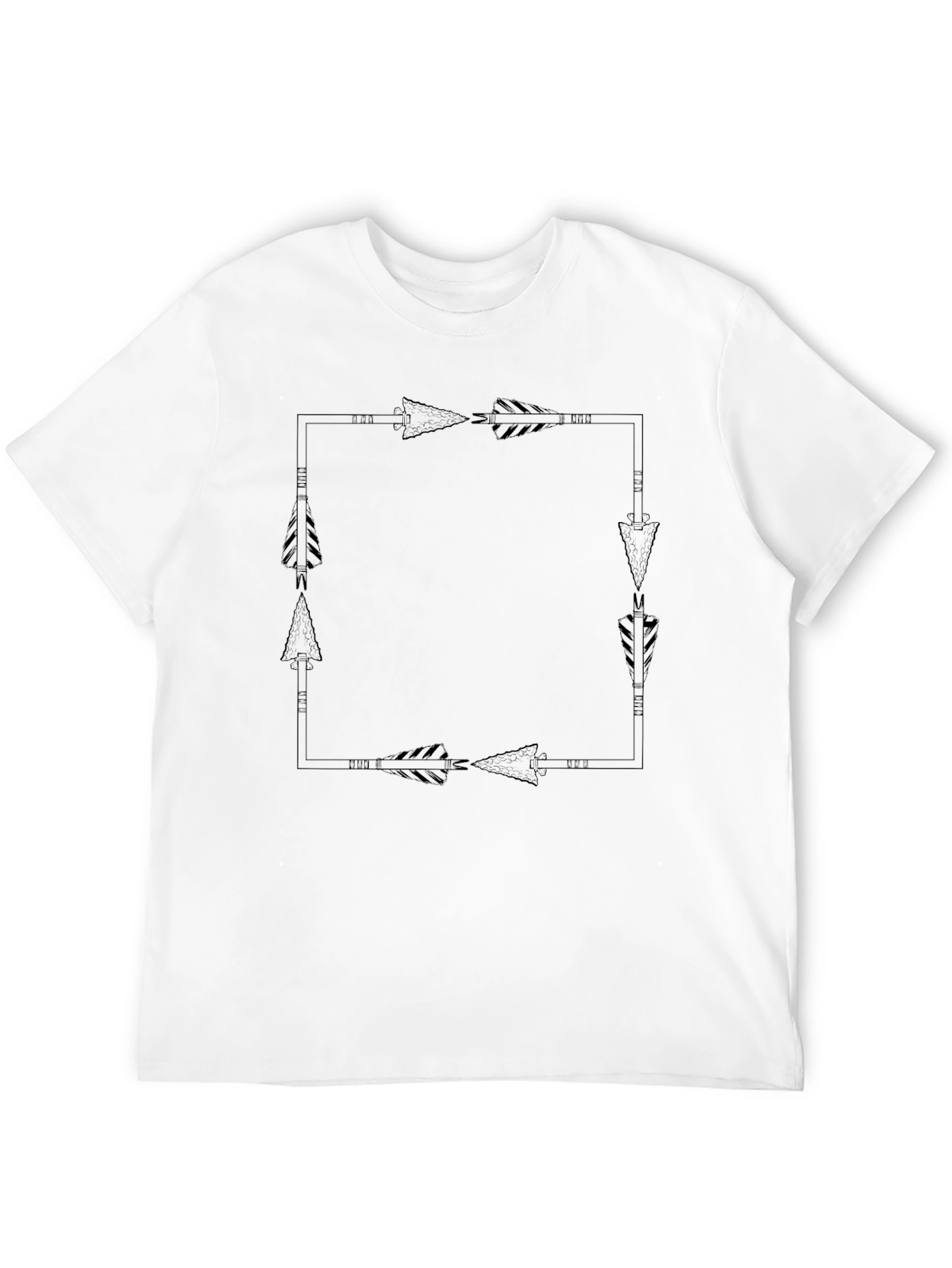 Arrow Square Graphic Tee - Black Casual Shirt