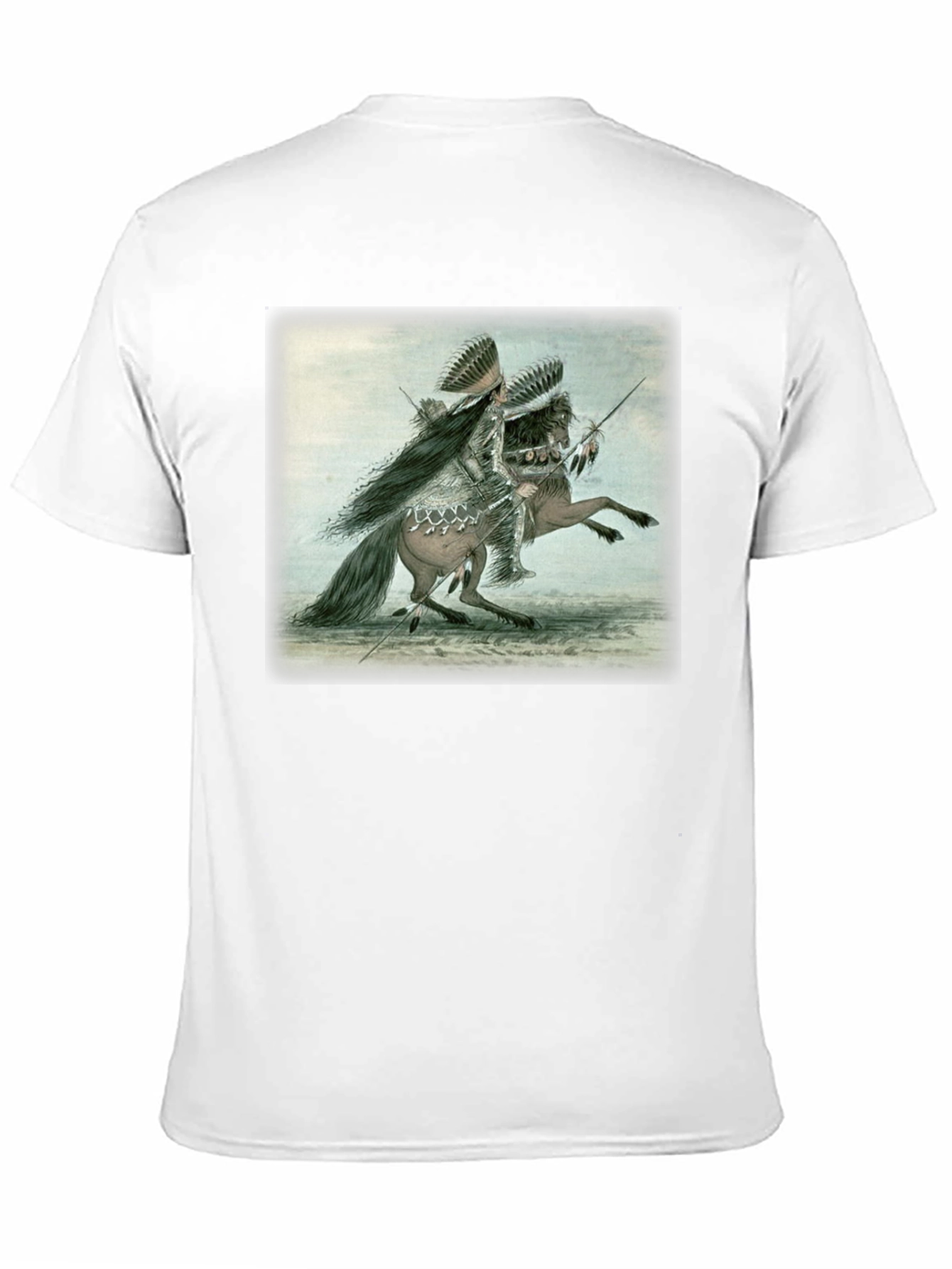 Native American Horse Rider Black T-Shirt
