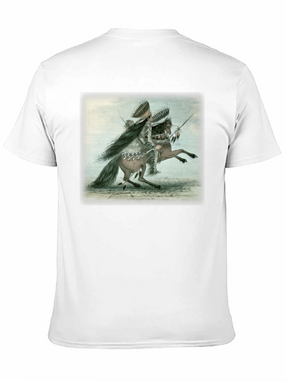 Native American Horse Rider Black T-Shirt