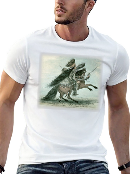 Native American Horse Rider Black T-Shirt