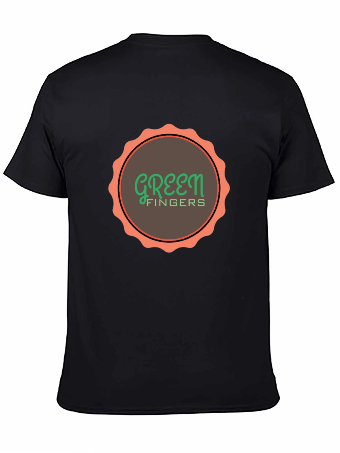 Green Fingers Graphic Print Black T-Shirt