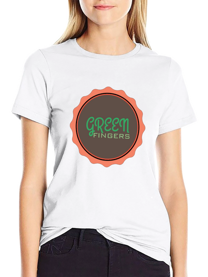 Green Fingers Graphic Print Black T-Shirt