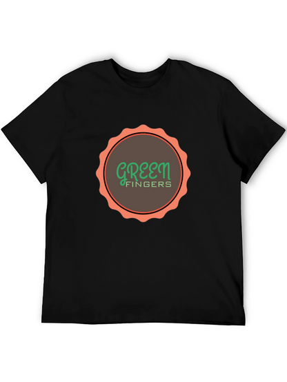 Green Fingers Graphic Print Black T-Shirt