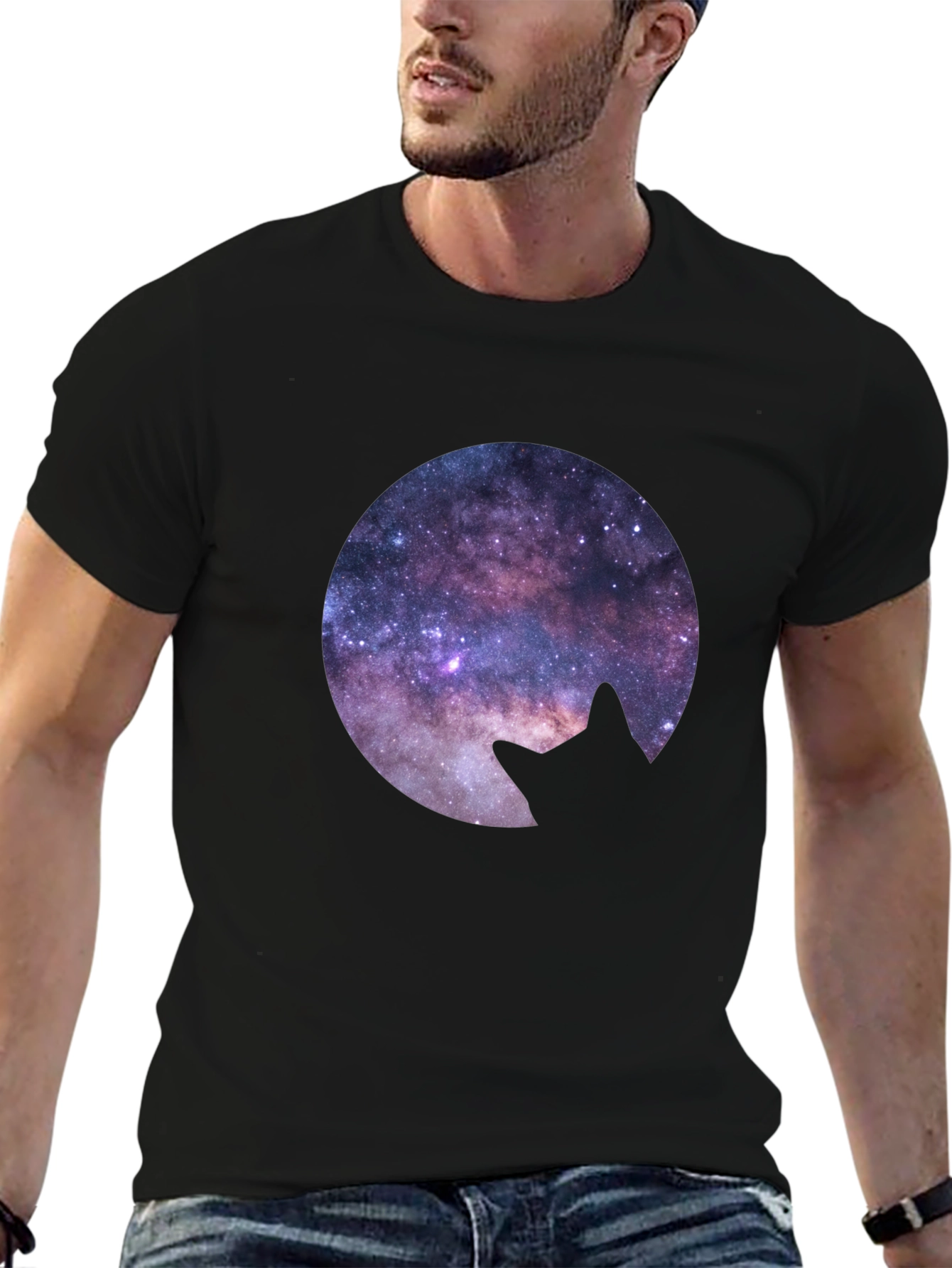 Cosmic Cat Silhouette T-Shirt