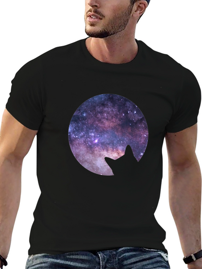 Cosmic Cat Silhouette T-Shirt