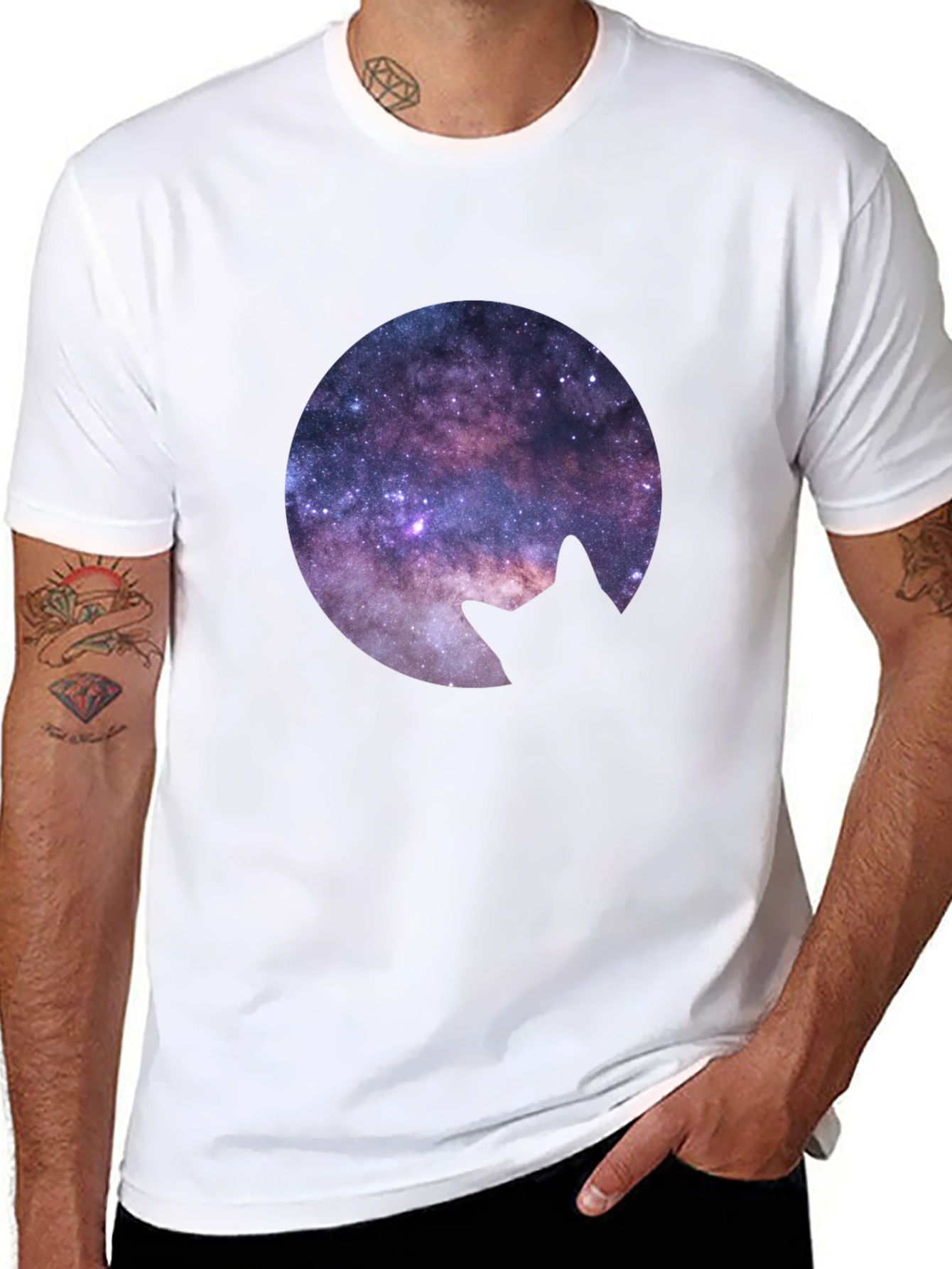 Cosmic Cat Silhouette T-Shirt