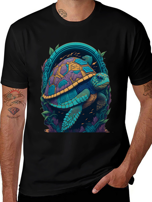 Turtle Graphic Tee - Vivid Sea Life Design