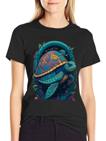 Turtle Graphic Tee - Vivid Sea Life Design