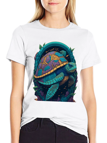 Turtle Graphic Tee - Vivid Sea Life Design