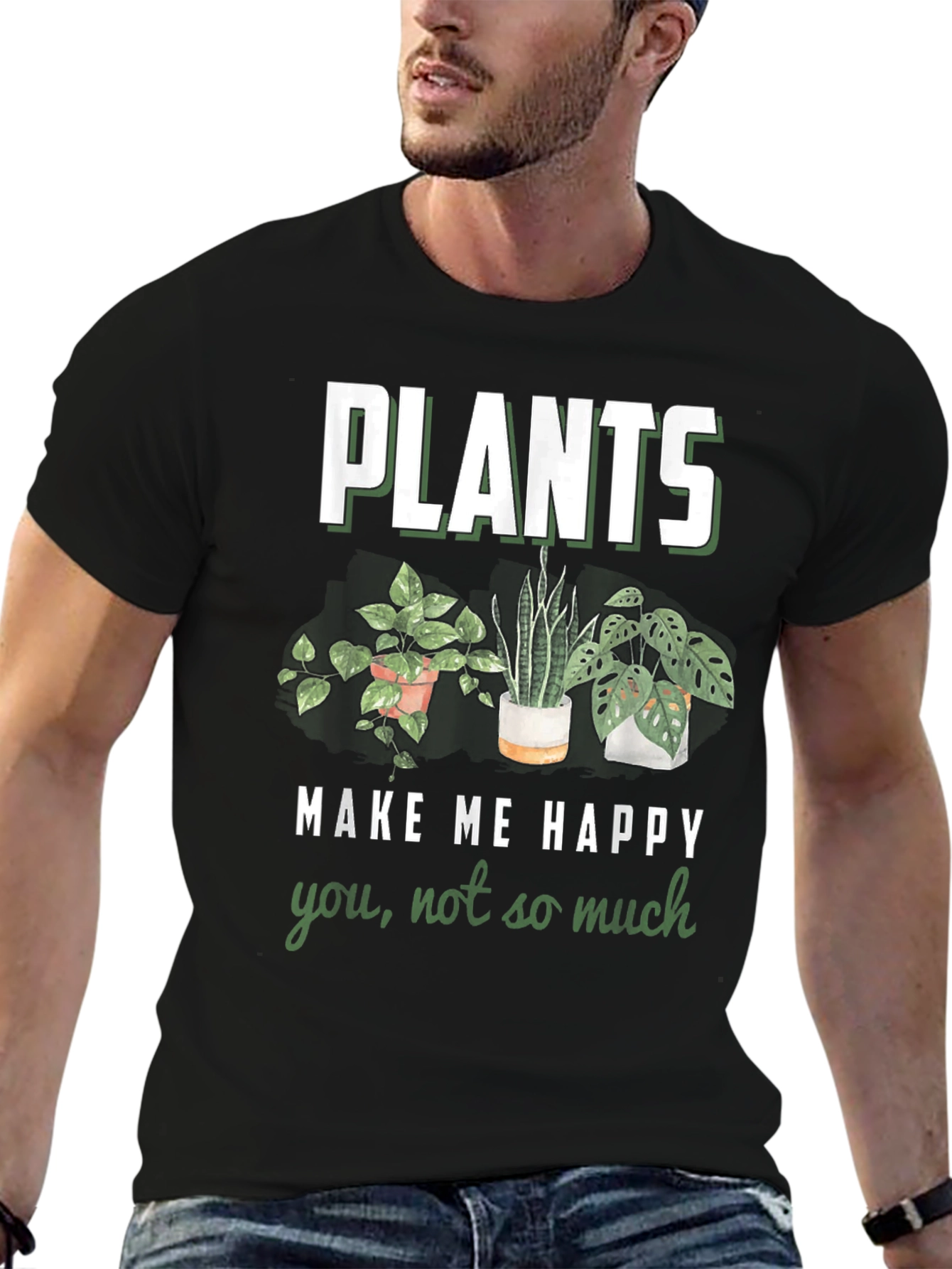 Plants Make Me Happy Graphic T-Shirt