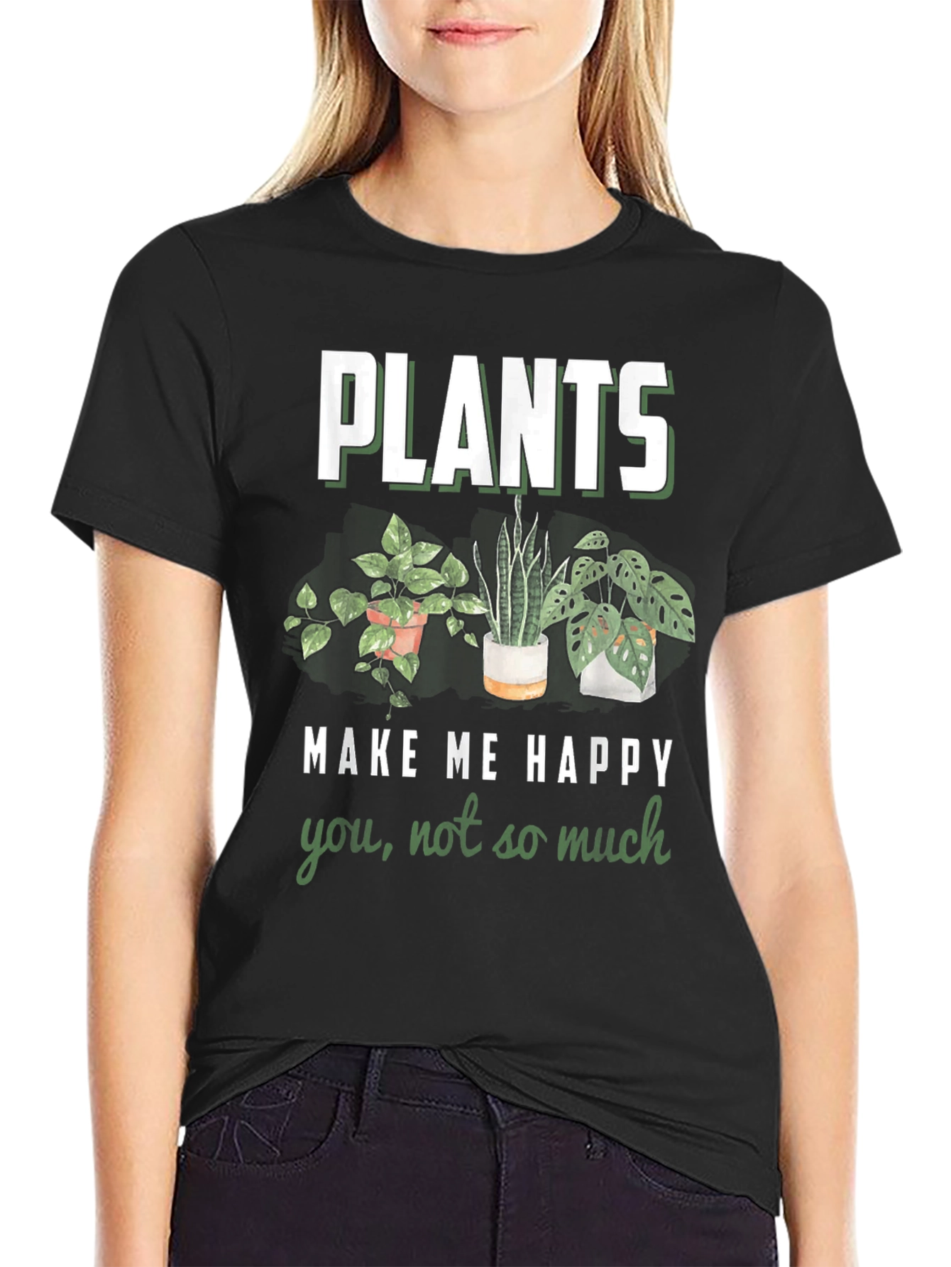 Plants Make Me Happy Graphic T-Shirt